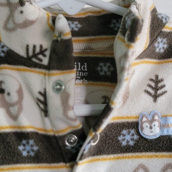 Carters Wolf Snowflake Fleece Pullover Toddler 18M - Picture 4 of 6